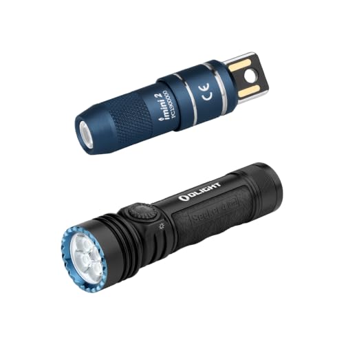 OLIGHT IMINI 2 EDC Rechargeable Keychain Flashlight Bundle Seeker 4 Pro Rechargeable Flashlights
