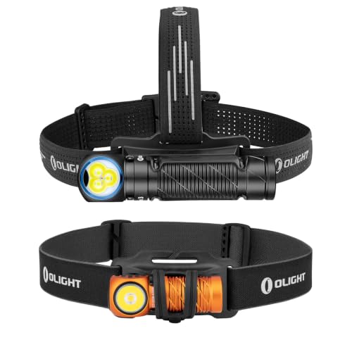 OLIGHT Perun 2 Mini Headlamp 1100 Lumens LED Head Flashlight Bundle with Perun 3 Rechargeable Headlamp Flashlight
