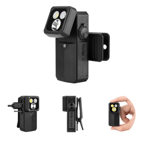 OLIGHT Oclip 2 Ultra EDC Rechargeable Flashlight Clip Light, Onyx Black