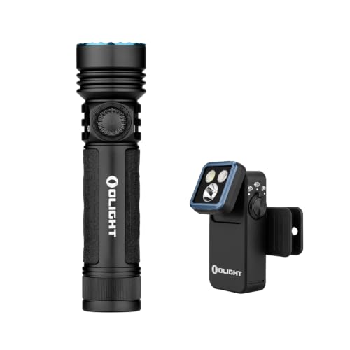 OLIGHT Seeker 4 Pro Rechargeable Flashlights, Bright High Lumens Bundle Oclip 2 Pro Rechargeable EDC Flashlight, Clip-on Light