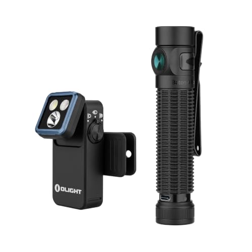 OLIGHT Baton4 Pro EDC Flashlight Rechargeable, Small Pocket Light with Oclip 2 Pro Rechargeable EDC Flashlight, Clip-on Light