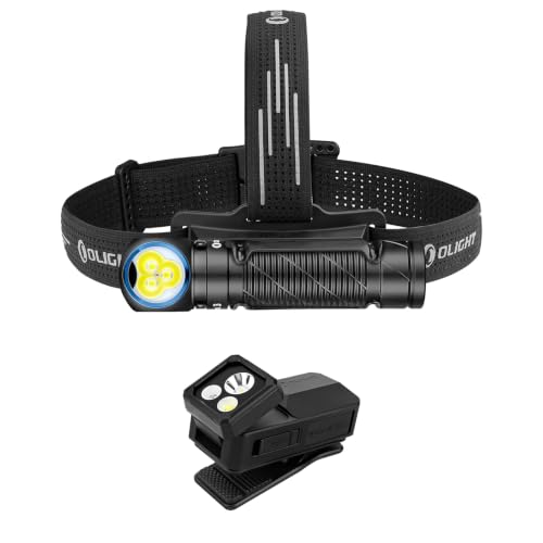OLIGHT Oclip 2 Ultra EDC Rechargeable Flashlight Clip Light Bundle with Perun 3 Headlamp Rechargeable, Red Light, Waterproof