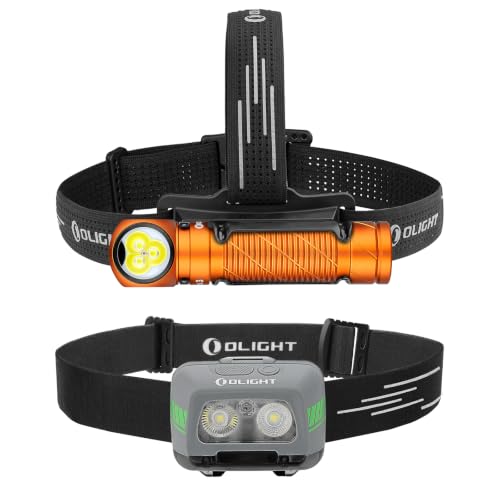 OLIGHT Perun 3 Headlamp Rechargeable, Red Light, Waterproof Bundle with EasyWave LED Headlamp 3X AAA Battery Powered (Batteries Included)