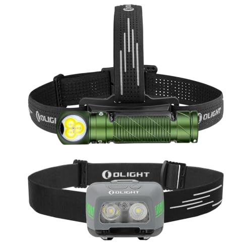 OLIGHT Perun 3 Headlamp Rechargeable, Red Light, Waterproof Bundle with EasyWave LED Headlamp 3X AAA Battery Powered (Batteries Included)