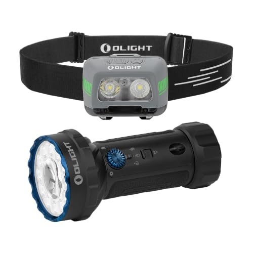 OLIGHT EasyWave LED Headlamp 3X AAA Battery Powered (Batteries Included) Bundle with Marauder Mini 2 High Lumen Flashlight 5 Lighting Modes Included