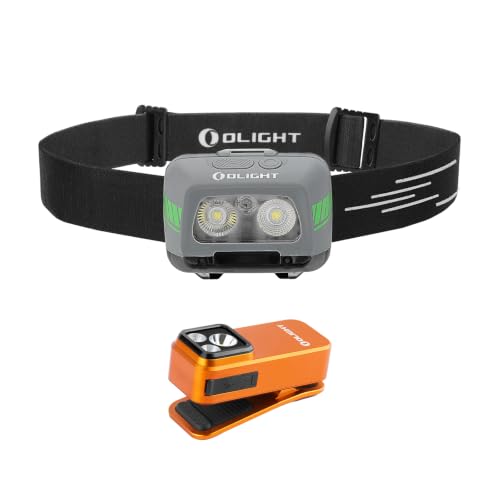 OLIGHT EasyWave LED Headlamp 3X AAA Battery Powered (Batteries Included) Bundle with Oclip Pro S Rechargeable EDC Clip-on Flashlight