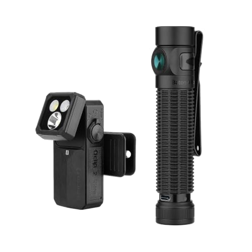 OLIGHT Oclip 2 Ultra EDC Rechargeable Flashlight Clip Light Bundle with Baton4 Pro EDC Flashlight Rechargeable, Small Pocket Light