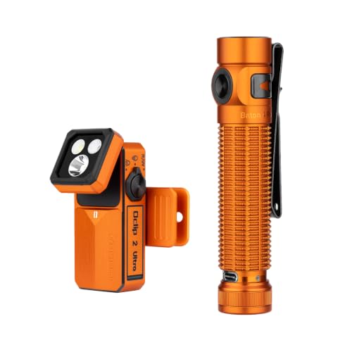 OLIGHT Oclip 2 Ultra EDC Rechargeable Flashlight Clip Light Bundle with Baton4 Pro EDC Flashlight Rechargeable, Small Pocket Light