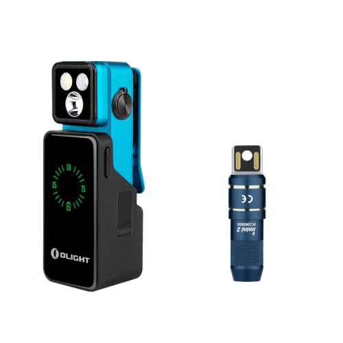 OLIGHT Oclip 2 Pro Premium EDC Rechargeable Flashlight Clip Light Bundle with IMINI 2 Rechargeable EDC Keychain Mini Flashlight