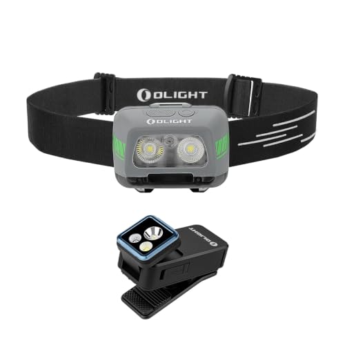 OLIGHT EasyWave LED Headlamp 3X AAA Battery Powered (Batteries Included) Bundle with Oclip 2 Pro Rechargeable EDC Flashlight, Clip-on Light